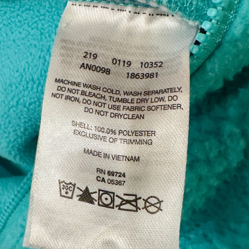 EUC Columbia Kids' Turquoise‎ Fleece Baby's One Piece Size 12-18mos
